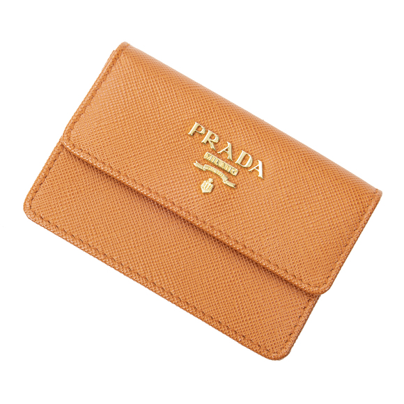 Prada Bags Prada Card Holder In Orange Saffiano Leather Poshmark